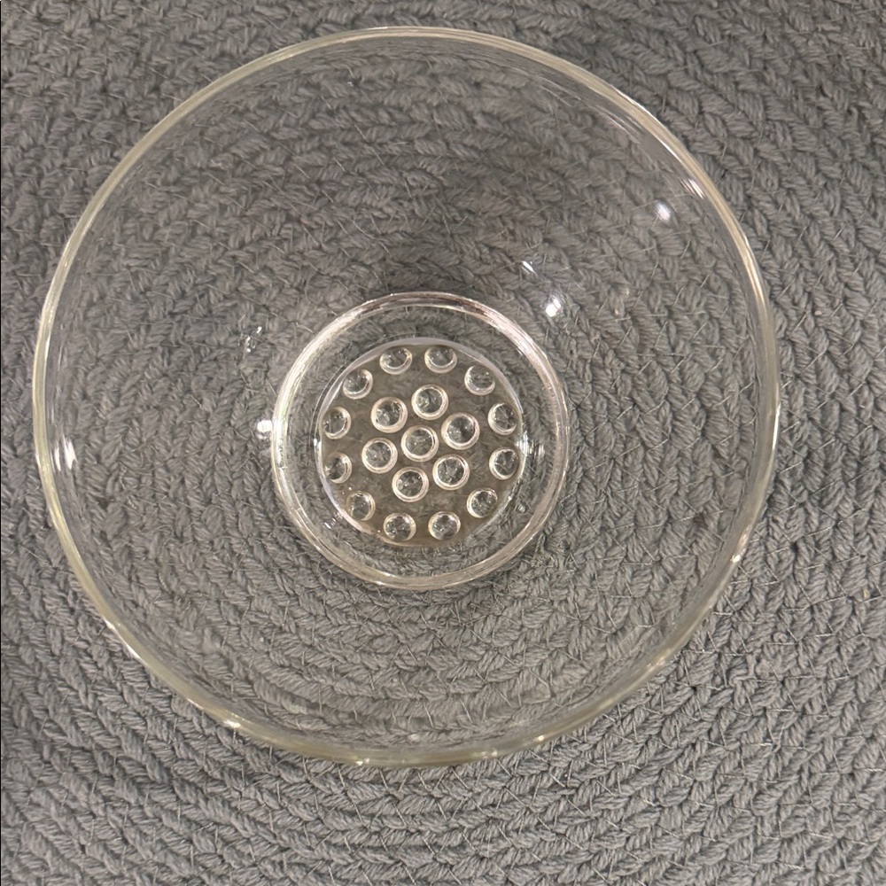 Hazel and Atlas Clear Glass Bowl with Textured Dot Base